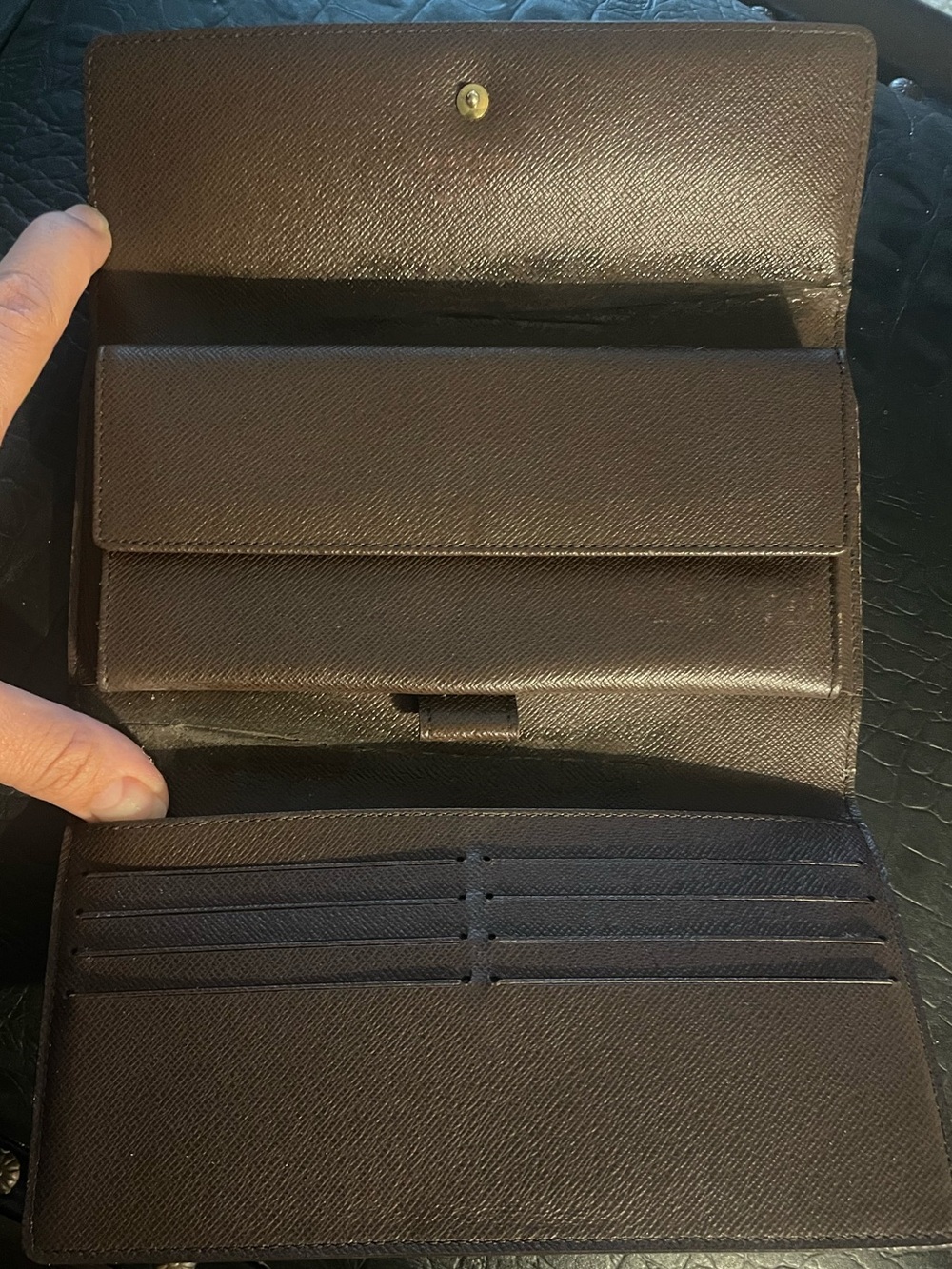 Louis Vuitton Damier Ebene custom Patch Continental Wallet repaired - Picture 4 of 11
